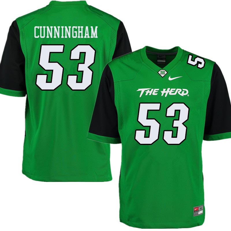 Men #53 Lawrence Cunningham Marshall Thundering Herd College Football Jerseys Sale-Green